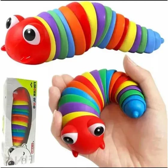 Lagartas Articuladas Caracol Fidget Toy Colorido TikTok com 1 ou 2 unidades