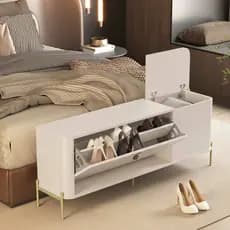 Sapateira Com Baú Organizadora Quarto Closet Multiuso Luxo