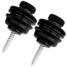 Par Trava De Correia Strap Lock Guitarra Violao E Baixo Preta ou Prata