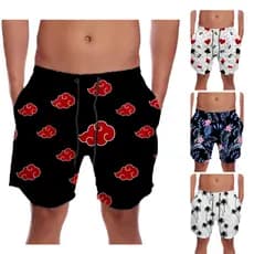 Bermuda Masculina Short Mauricinho Tactel Naruto Akatsuki Personagem Masculino.
