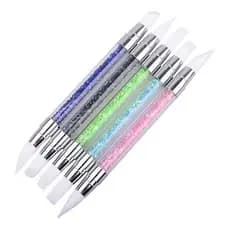 Kit 5 Pincéis Silicone Decoração Unhas 3D Profissional Nail Art