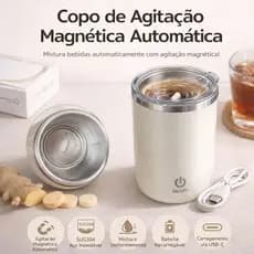 Copo Termico Premium 350ml Caneca Magnetica Misturador Isolamento Térmico Agitador Automático