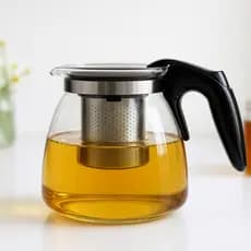 Chaleira 950ml De Vidro Com Infusor Chá Inox