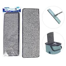 2 Unid Refil Rodo Mop Flat Vassoura Microfibra Limpeza Fácil