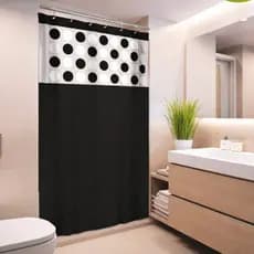Cortina Box Banheiro Diversas Cores e Estampas Em Pvc Com Ilhos Gancho Decoração