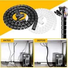 Organizador de Fios e Cabos Para Mesa Carregador USB Fácil Instalar