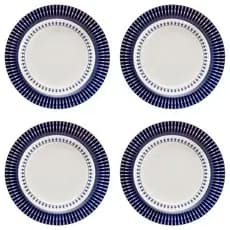 Kit Jogo 4 Pratos Sobremesa Biona Colb em Cerâmica Decorada 18 cm - Oxford