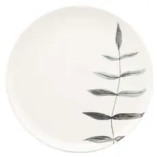 Prato Raso Oxford Flat Samambaia 26 cm em Cerâmica Decorada