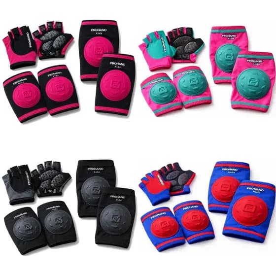Kit Proteção Infantil Criança Cotoveleira Joelheira Luvas Bike Bicicleta Patins Skate Patinete Ciclismo Esportes