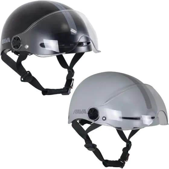 Capacete Coquinho Rava Adulto com Viseira E-Bike Scooter Moto Elétrica Bike Urbana Skate ABS EPS