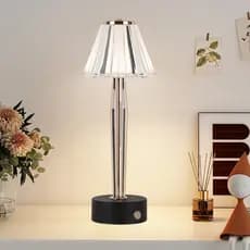 Luminária de Cristal LED Recarregável｜Lâmpada de Cabeceira Decorativa｜Toque 3 Níveis de Luz｜USB｜Mesa e Quarto