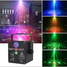 Luz de Festa RGB 3 em 1 com Controle Remoto｜Mini Projetor USB｜Discoteca para Natal, Halloween, Karaokê, KTV, DJ e Decora