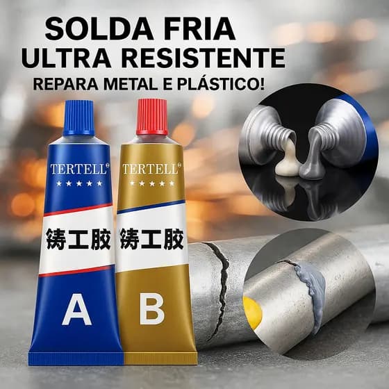 Cola Resistente ao Calor Solda Fria Reparo Rápido em Metal e Plástico