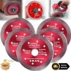 Disco de Corte Diamantado para Porcelanato 105mm x 20mm Super Fino 1,4mm Kit com 2 a 5 unidades