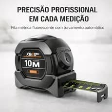 Trena Profissional 10 Metros em Aço Inoxidável Fita Métrica de Alta Precisão com Trava e Gancho