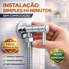 Registro Ducha Higiênica Alavanca Inox Cromado Com ABS Reposição 1/4 Volta