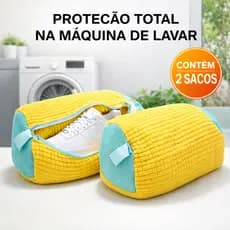 Bolsa para Lavar Tênis Sapatos Malha Lavanderia Proteção Anti Deformação