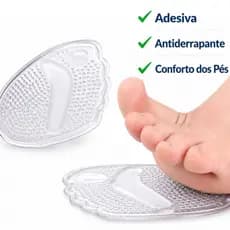 Kit Palmilha Gel Silicone Antiderrapante Adesiva Antepé Conforto Para Pés