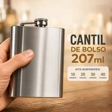 10 Cantil De Bolso 207ml Porta Bebida Whisky Vodka Rum Em Aço Inox 7 Oz