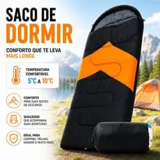 Saco De Dormir Térmico Impermeável 5º A 12ºC Com Capuz Acampamento Camping