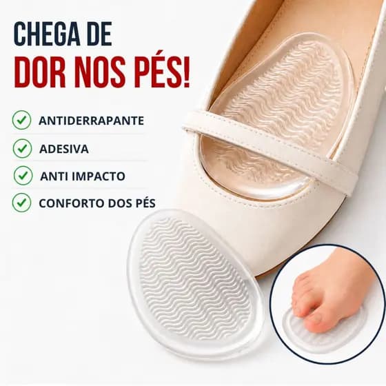 Kit Palmilha Gel Silicone Adesiva Antiderrapante Salto Alto Antepé Conforto Dos Pés