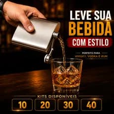 Kit 10 Cantil De Bolso 236ml Porta Bebida Whisky Vodka Rum Gin Em Aço Inox 8 Oz