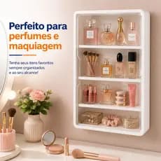Organizador Armário Expositor de Parede 4 Níveis Para Maquiagem