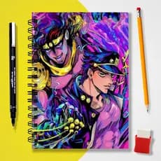 Sketchbook Caderno Desenho Jojo Bizzare Adventure 140 Págs 70 Folhas 180g ou 100 Págs 50 Folhas 240g