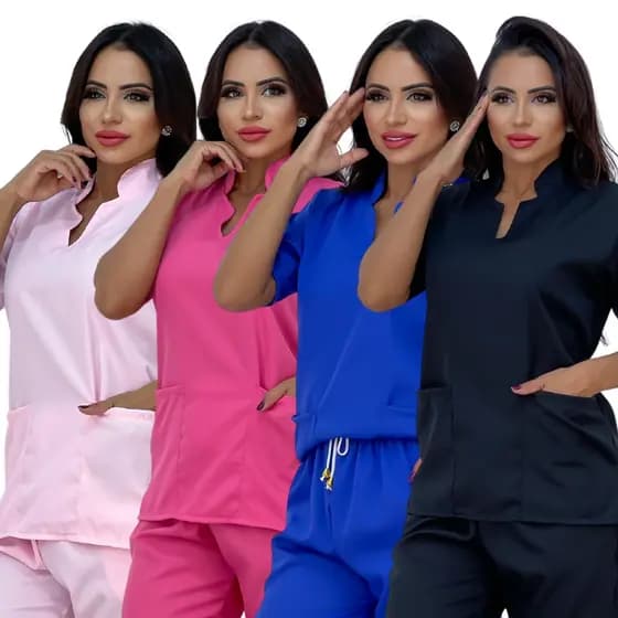 Bata Blusa Hospitalar Oxford Toque Macio Não Amassa