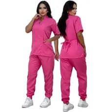 Pijama Cirúrgico Feminino Scrub Hospitalar Gola Padre Scrub Jogger de Clínicas Oxford Premium