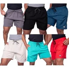 Kit 6 Bermuda Masculino  Mauricinho Adulto  Secagem Rápida 3 Bolsos Corda Reguladora Cós Reforçado Short  Várias Cores