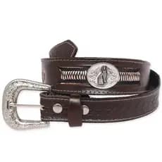 Cinto Country Muladeiro Largo Masculino Couro Legítimo Fivela Removível
