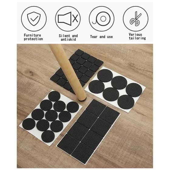Kit 4 Pés De Móveis Piso Protetor Almofadas Cadeira Mesas