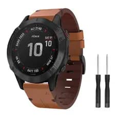 Pulseira De Couro P/ Garmin Fenix 6x Fenix 5x Fenix 3 26mm