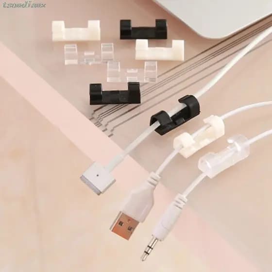 Kit 10 Pcs Organizador De Cabos Fios Adesivo Guia Cabos
