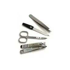 Kit Manicure com 4 Peças Cortador de Unha Lixa Tesourinha e Pinça - Basicare