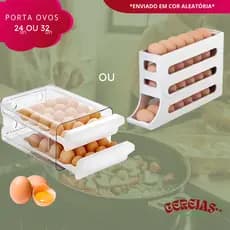 Porta Ovos para Geladeira com Gaveta ou Camada Deslizante - 24 ou 32 Ovos - Organizador Empilhável