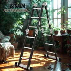 Escada de Alumínio Articulada 3x4 com 12 Degraus Altura Máx. 2,8 Metros