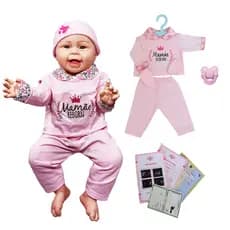Boneca Mamãe Reborn Menina Bebê Pijama - 55cm!