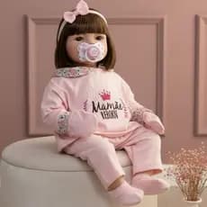 Bebê Reborn Menina Silicone Pode Dar Banho - 48cm - Pronta Entrega!