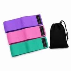 Kit com 3 Faixas Elásticas de Tecido para Exercícios Mini Band Antiderrapante 3 Níveis de Resistência para Musculação Yo