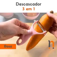 Descascador Legumes e Frutas 3 em 1 Rosa Vermelho Multifuncional Manual UZ