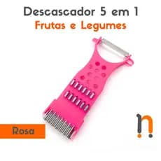 Descascador Ralador de Legumes Frutas Verduras 5 Em 1 Rosa
