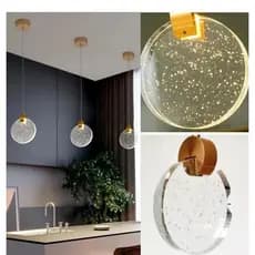 Pendente Moderno Lua Redondo De Cristal Vidro Com Bolhas Pendente Bolha Decorativo Pendente Novidade Decoração Bivolt