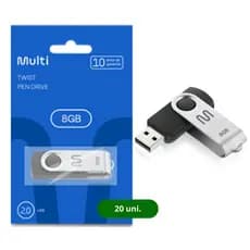 Pen Drive Twist 8GB 20 unidades Preto Multi - PD587K