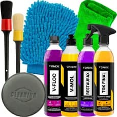 Kit Tratamento de Carro e Moto Cera Tok Final Spray Restaurax ShampooV-Mol V-Floc 500ml Vonixx e Acessórios Karbox