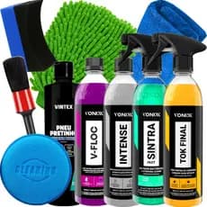 Kit Lavagem Shampoo v-floc Cera Tok Final Intense Sintra Fast pneu pretinho Vonixx