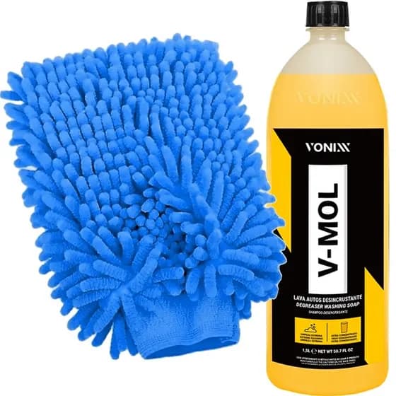 V-mol Vonixx 1,5l Shampoo Automotivo para Sujeiras Pesadas Lama Barro Luva Para Lavagem Automotiva Kit