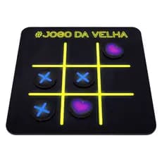 Tabuleiro Infantil Jogo da Velha MDF Preto – Brinquedo Educativo Lúdico e Inteligente Diversão Crianças e Família