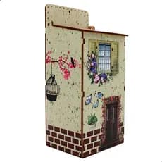 Puxa Saco Parede Casinha MDF Organizador de Sacolas Plásticas Cozinha Porta Sacolas Casa Madeira Decoração